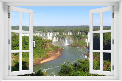 Fototapeta Naklejka Na Ścianę Okno 3D - Foto panorámica de las cascadas del río iguazú,  argentina.