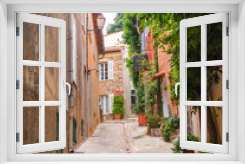 Fototapeta Naklejka Na Ścianę Okno 3D - Street in Grimaud village, Cote d'Azur, Provence, southern France
