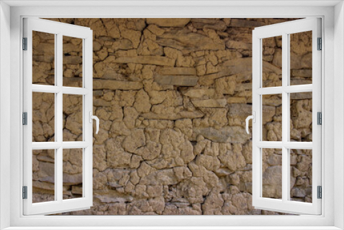 Fototapeta Naklejka Na Ścianę Okno 3D - texture of the old wall cracked