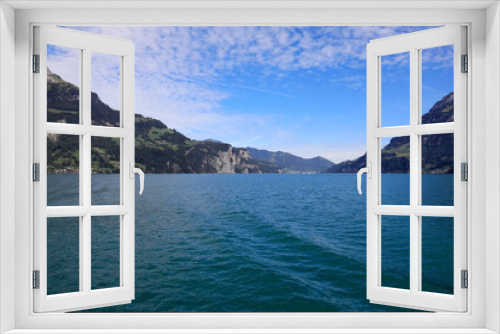Fototapeta Naklejka Na Ścianę Okno 3D - Mountains at Lake Lucerne