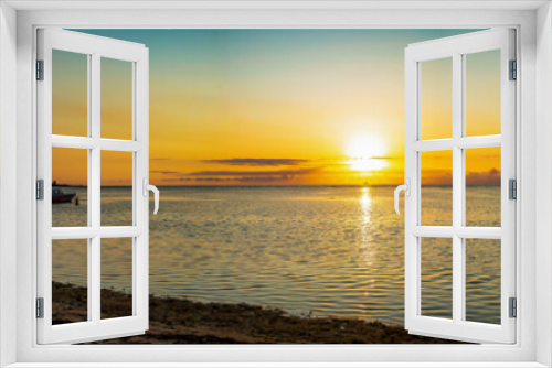Fototapeta Naklejka Na Ścianę Okno 3D - panorama of sunset over the sea