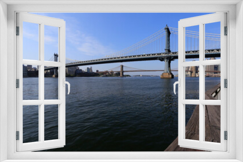Fototapeta Naklejka Na Ścianę Okno 3D - Die Manhattan-Bridge in New York. Manhattan, New York City, New York, USA
