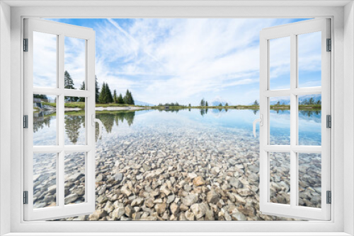 Fototapeta Naklejka Na Ścianę Okno 3D - Mountain lake landscape view