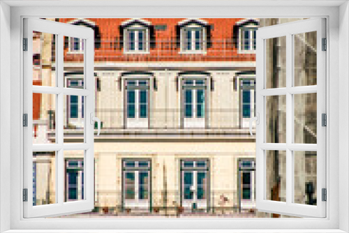 Fototapeta Naklejka Na Ścianę Okno 3D - View of the facade of a building in the downtown of Lisbon in Portugal
