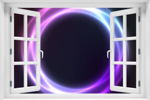 Fototapeta Naklejka Na Ścianę Okno 3D - Abstract vector background from neon geometric shapes, vector template, round frame, wallpaper