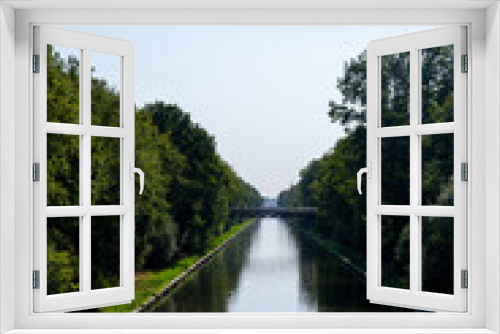 Fototapeta Naklejka Na Ścianę Okno 3D - View on Beatrix canal near Eindhoven in sunny day