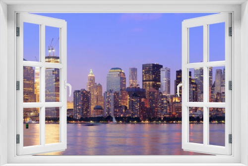 Fototapeta Naklejka Na Ścianę Okno 3D - New York City Manhattan dusk panorama