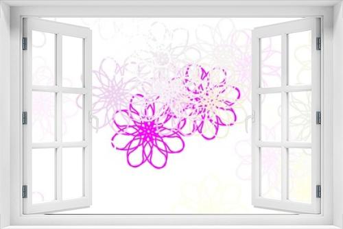 Fototapeta Naklejka Na Ścianę Okno 3D - Light Pink, Yellow vector doodle pattern with flowers.