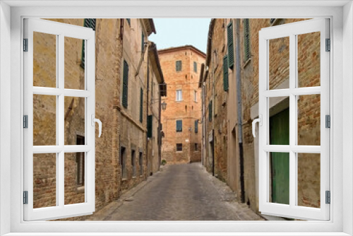 Fototapeta Naklejka Na Ścianę Okno 3D - Italy, Marche, Corinaldo downtown medieval street. 