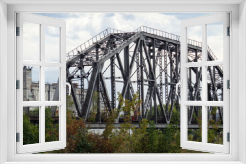 Fototapeta Naklejka Na Ścianę Okno 3D - Railway bridge. Railroad bridge. Ust-Kamenogorsk (Kazakhstan).