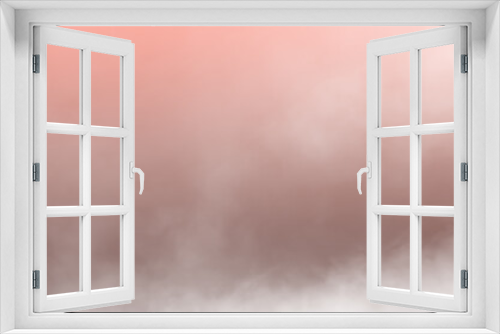 Abstract white smoke on peach color background