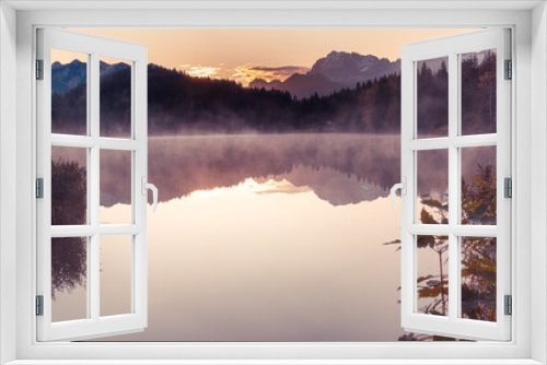 Fototapeta Naklejka Na Ścianę Okno 3D - Geroldsee, Alpensee zum Sonnenaufgang