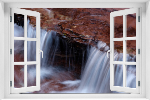 Fototapeta Naklejka Na Ścianę Okno 3D - Waterfall in the Left Fork North Creek, Zion National Park