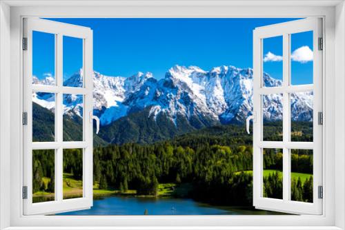 Fototapeta Naklejka Na Ścianę Okno 3D - Geroldsee mit Karwendelblick-3