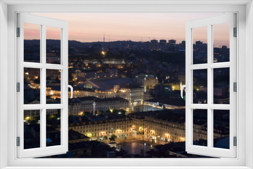 Fototapeta Naklejka Na Ścianę Okno 3D - View on Lisbon at night, Portugal