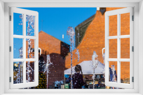 Fototapeta Naklejka Na Ścianę Okno 3D - zabawa w fontannie