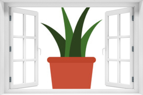 Fototapeta Naklejka Na Ścianę Okno 3D - houseplant in ceramic pot isolated icon