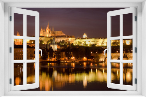 Fototapeta Naklejka Na Ścianę Okno 3D - Prague castle at night