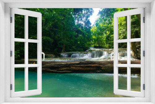 Fototapeta Naklejka Na Ścianę Okno 3D - Beautiful nature of the Erawan waterfall Kanchanaburi at Thailand
