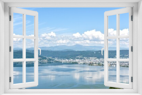 Fototapeta Naklejka Na Ścianę Okno 3D - 諏訪湖全景