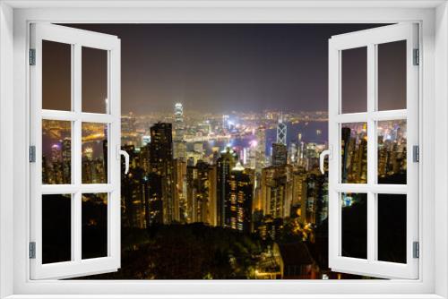 Fototapeta Naklejka Na Ścianę Okno 3D - 香港　ヴィクトリア・ピークからの夜景
