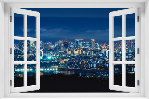 Fototapeta Naklejka Na Ścianę Okno 3D - Osaka night city scape