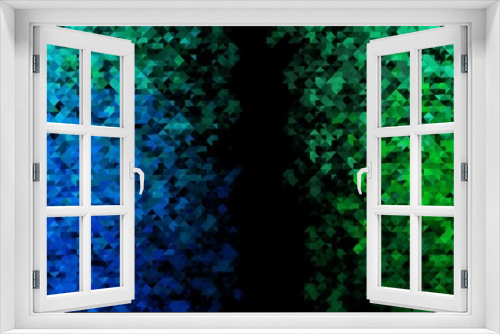 Fototapeta Naklejka Na Ścianę Okno 3D - Dark Blue, Green vector backdrop with lines, triangles.