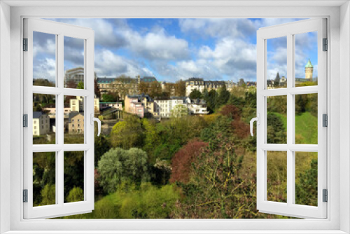 Fototapeta Naklejka Na Ścianę Okno 3D - The Center of Luxembourg City with blue sky at spring Luxembourg