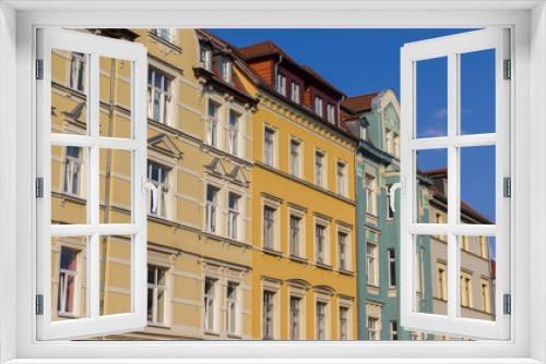 Fototapeta Naklejka Na Ścianę Okno 3D - Panorama of colorful houses in the historic center of Weimar, Germany