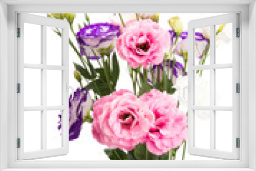 Fototapeta Naklejka Na Ścianę Okno 3D - beautiful eustoma flowers isolated