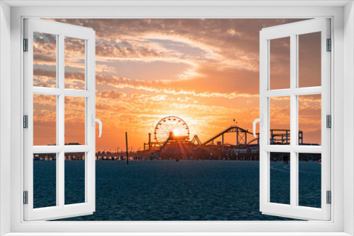 Fototapeta Naklejka Na Ścianę Okno 3D - Santa Monica Sunset