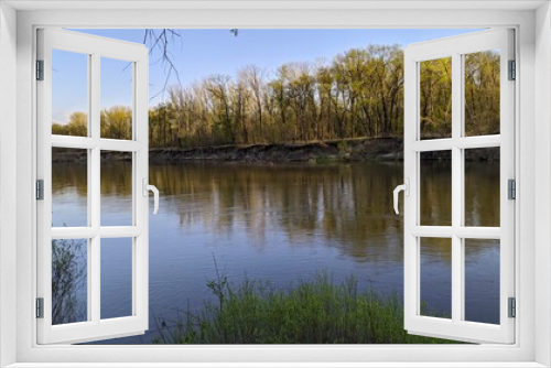 Fototapeta Naklejka Na Ścianę Okno 3D - Winter, autumn, river,pond