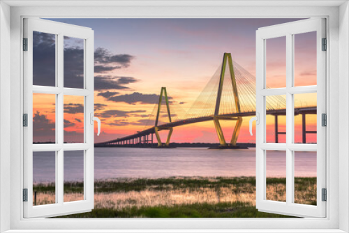 Fototapeta Naklejka Na Ścianę Okno 3D - Charleston, South Carolina, USA at Arthur Ravenel Jr. Bridge