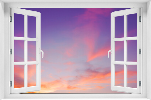Fototapeta Naklejka Na Ścianę Okno 3D - Evening sky with cloud purple,pink,ultra violet and orange sunset sky backdrop. Beautiful natural of sky abstract or background. Soft image.