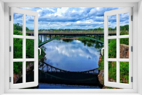 Fototapeta Naklejka Na Ścianę Okno 3D - bridge over the river, Sturgeon Falls, Ontario, Canada