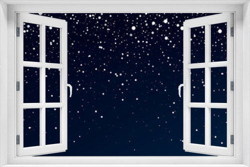 Fototapeta Naklejka Na Ścianę Okno 3D - Snow. Realistic snow overlay background. Snowfall, snowflakes in different shapes and forms. Snowfall isolated on background. vector
