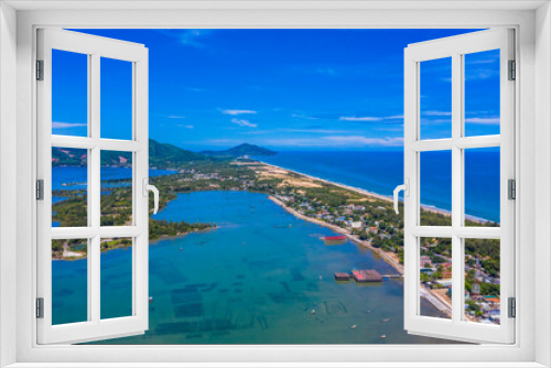 Fototapeta Naklejka Na Ścianę Okno 3D - Aerial view of Lang Co bay and beach, Hai Van pass, Lap An lagoon, Hue, Vietnam.