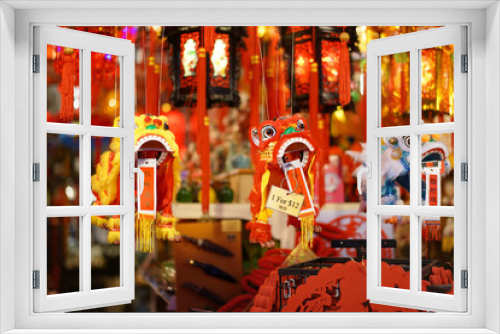 Fototapeta Naklejka Na Ścianę Okno 3D - Close-up of Chinese New Year Toy lion dance