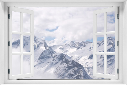 Fototapeta Naklejka Na Ścianę Okno 3D - berge wolken