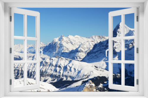 Fototapeta Naklejka Na Ścianę Okno 3D - Famous Eiger mountain, view from Schilthorn. Swiss Alps