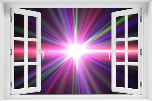 Fototapeta Naklejka Na Ścianę Okno 3D - abstract star burst flash laser beam illustration