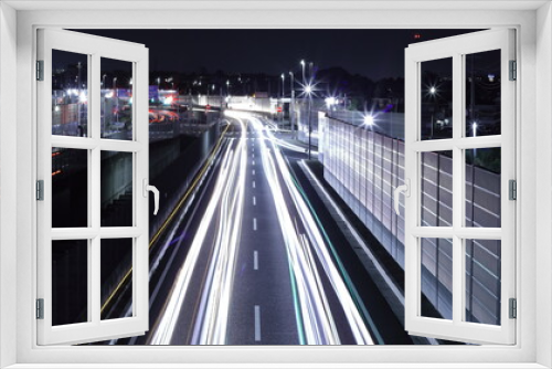 Fototapeta Naklejka Na Ścianę Okno 3D - 夜の国道