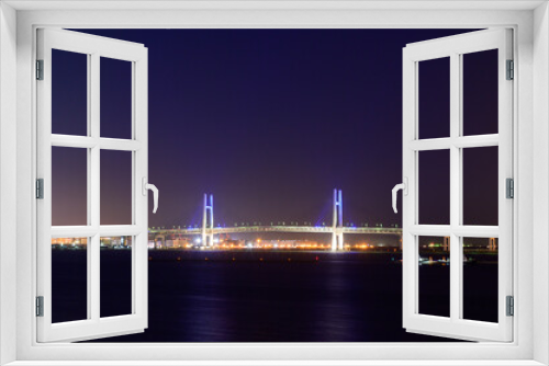 Fototapeta Naklejka Na Ścianę Okno 3D - 神奈川県　横浜　大さん橋から眺める横浜ベイブリッジの夜景