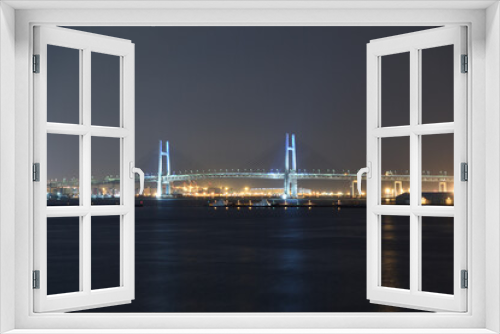 Fototapeta Naklejka Na Ścianę Okno 3D - 横浜ベイブリッジ　夜景