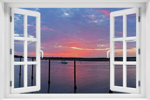Fototapeta Naklejka Na Ścianę Okno 3D - Abendrot  am Meer
