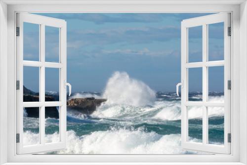 Fototapeta Naklejka Na Ścianę Okno 3D - tempête sur Ibiza, playa Cala conta