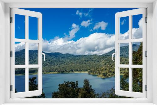 Fototapeta Naklejka Na Ścianę Okno 3D - Beautiful natural scenery of tropical mountain lakes from the top of a cliff in Bali