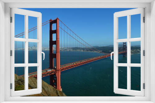 Fototapeta Naklejka Na Ścianę Okno 3D - The Point Reyes National Seashore, Golden Gate Bridge and Alcatraz Island outside of San Francisco in California, USA