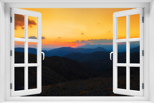 Fototapeta Naklejka Na Ścianę Okno 3D - mountain sunset