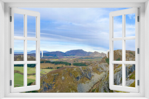Fototapeta Naklejka Na Ścianę Okno 3D - Panorama of Skomo farmland in Nordland county
